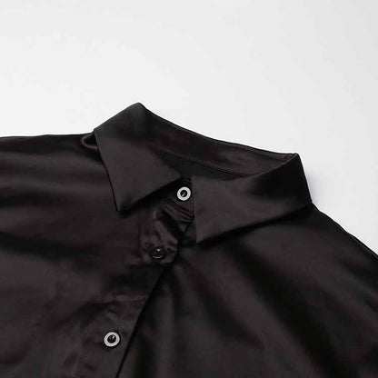 Long Sleeve Satin Feather-Trimmed Mini Dress Wrap Cocktail Dress