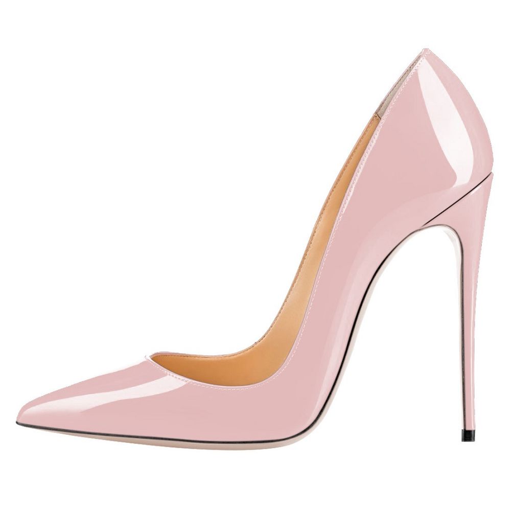 Solid color high heels wedding in light pink with a sleek pointed toe design