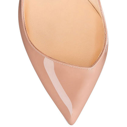 Sleek nude stiletto heels for prom and weddings with a sharp pointed toe design