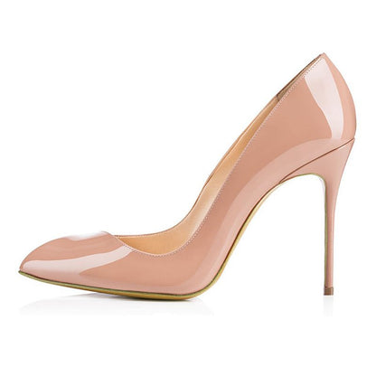 Elegant nude stiletto heels for prom and weddings with a sleek pointed toe design