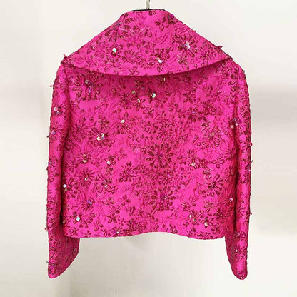 Women Luxury Hand Made 3D Flowers Embroidery Blazer / Dress