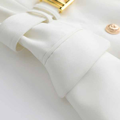 Double Breasted Gold Button Blazer Dress for Women Mini Blazer Dresses