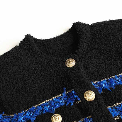 Woolen Knitted cardigan Coat Three-Piece Skirt Suits for Women