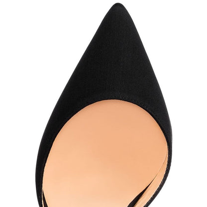 Elegant black high heels featuring a sleek pointed toe design for versatile styling opportunities