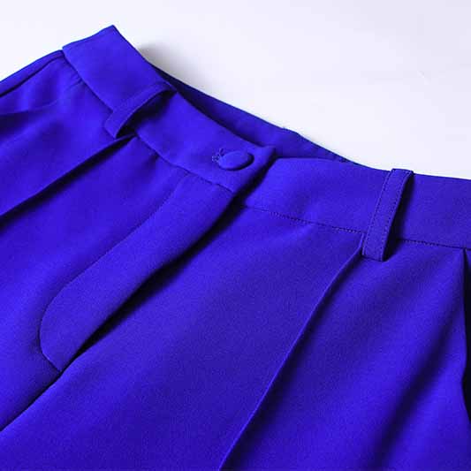 Elegant purple one button blazer and flare pants set with a tailored fit and stylish design