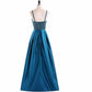 Women's Spaghetti Strap Backless Satin Prom Beads Cocktail Party Maxi Long Dress