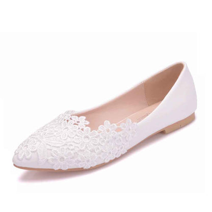 Women’s Flat Bridal Shoes Low Heel Flats Synthetic Lace Ballet Flats