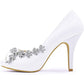 Wedding Heels for Women Pumps Satin Evening Party Prom Dress Shoes