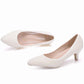 Women Pumps Thin Heels Pointed Toe Shoes Pearls Wedding Bridal Princess Shoes