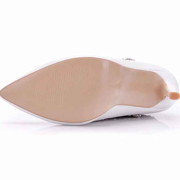 Sleek white ankle boots for women with a pointed toe and elegant design, perfect for weddings