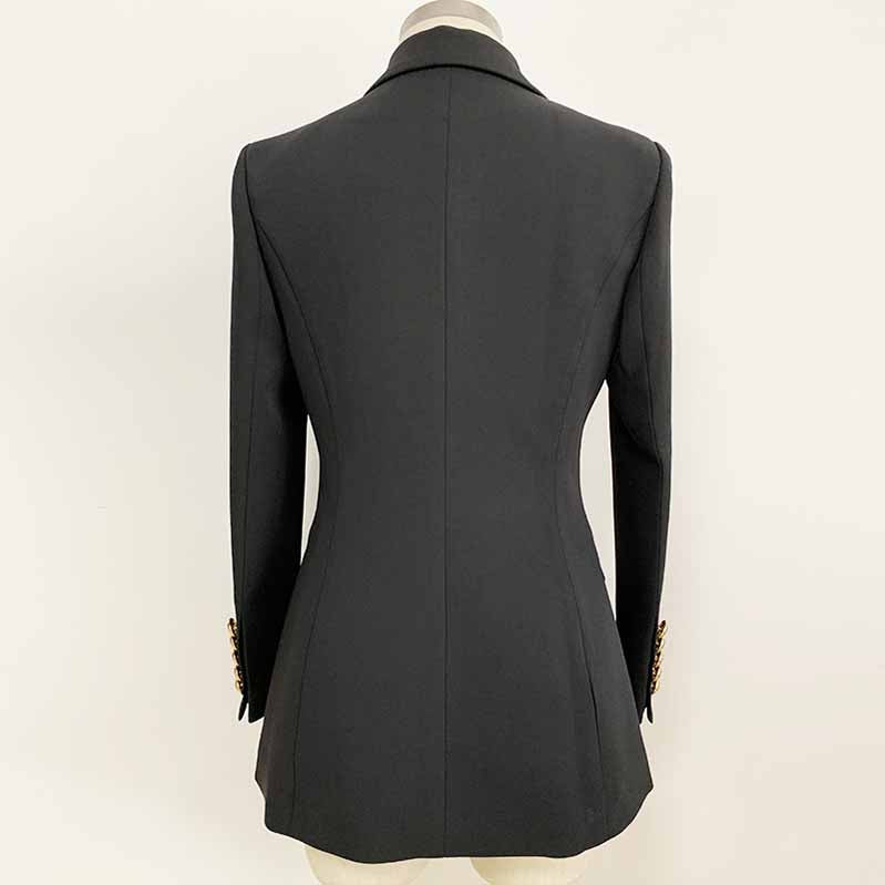 Back view of a White Collar Blazer Black Jacket featuring a tailored fit and stylish design