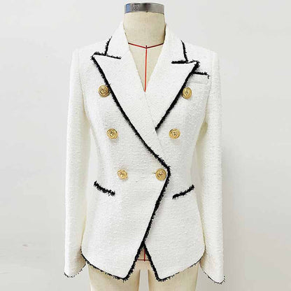 Womens White Blazer Fitted Long Sleeve Outwear Coat