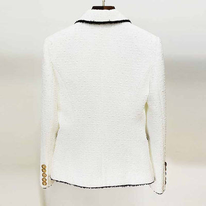 Womens White Blazer Fitted Long Sleeve Outwear Coat