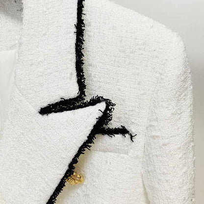 Womens White Blazer Fitted Long Sleeve Outwear Coat