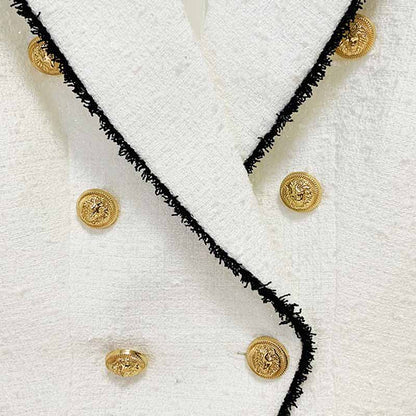 Womens White Blazer Fitted Long Sleeve Outwear Coat