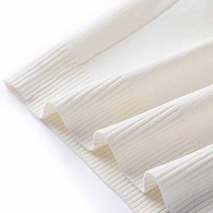 Women's Rib Knit Tie Waist Midi Dress White Knit Cardigan