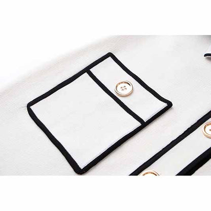 Women's Rib Knit Tie Waist Midi Dress White Knit Cardigan