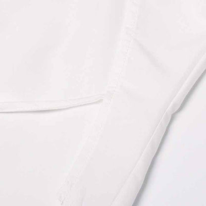 Women White Shirt Blouse Backless Long Sleeves Top