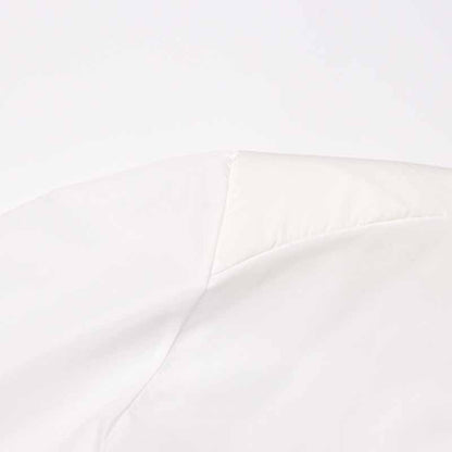 Women White Shirt Blouse Backless Long Sleeves Top