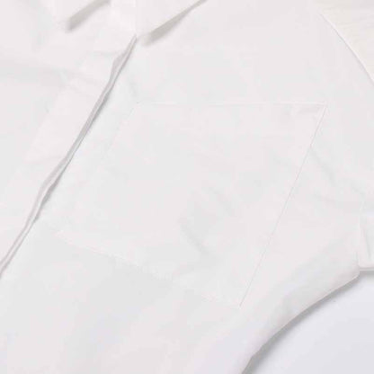 Women White Shirt Blouse Backless Long Sleeves Top