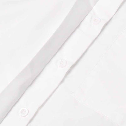 Women White Shirt Blouse Backless Long Sleeves Top