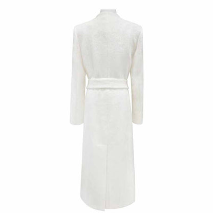 Womens Long Winter Coats Outfits Woolen Coatdress for Wedding Bride Wind-breaker