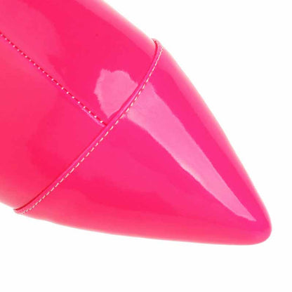 Bright pink women's block heel ankle boots with a pointed toe design for stylish footwear.