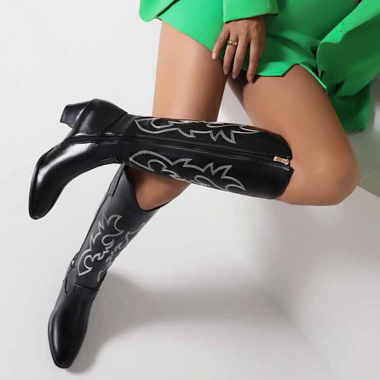 women's embroidered cowboy boots with stylish western designs for a chic look