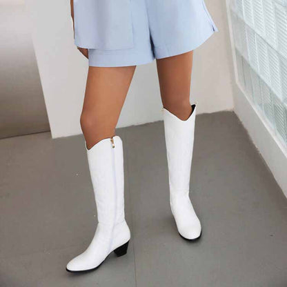 women's embroidered cowboy boots in white with stylish design and comfortable fit