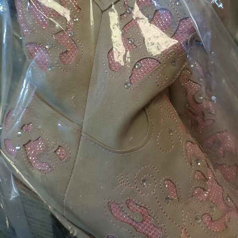 Women's glitter western wedding boots with intricate design and sparkling details for a stylish bridal look