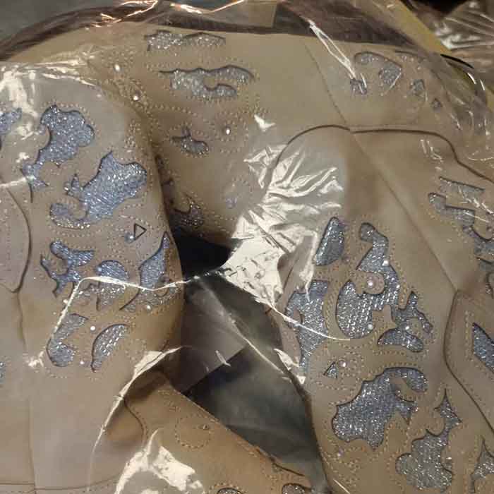 Women's glitter western wedding boots with decorative details in a stylish design