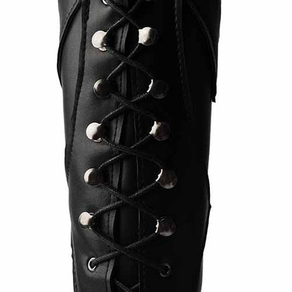 Close-up of sd-hk women's low heeled wedding boots with stylish lace-up design and shiny eyelets