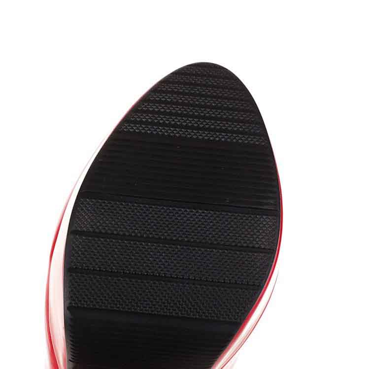 S&DCo. women's patent leather knee high boots featuring a textured sole for better traction