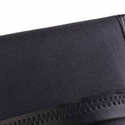 Close-up of sd-hk women's platform knee high boots showcasing soft black material and stylish stitching details.