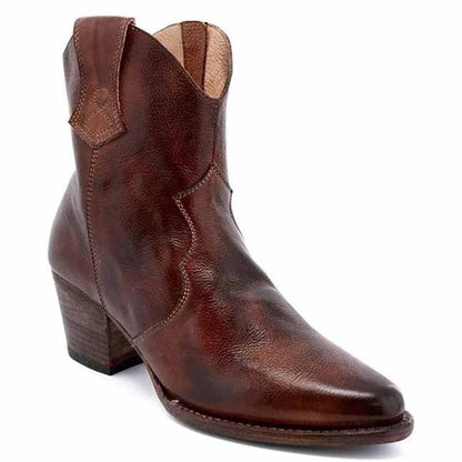 sd-hk women's wedding cowboy boots in brown leather with stylish design for brides