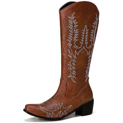 S&Dco Women's Western Cowboy Boots with Floral Design
