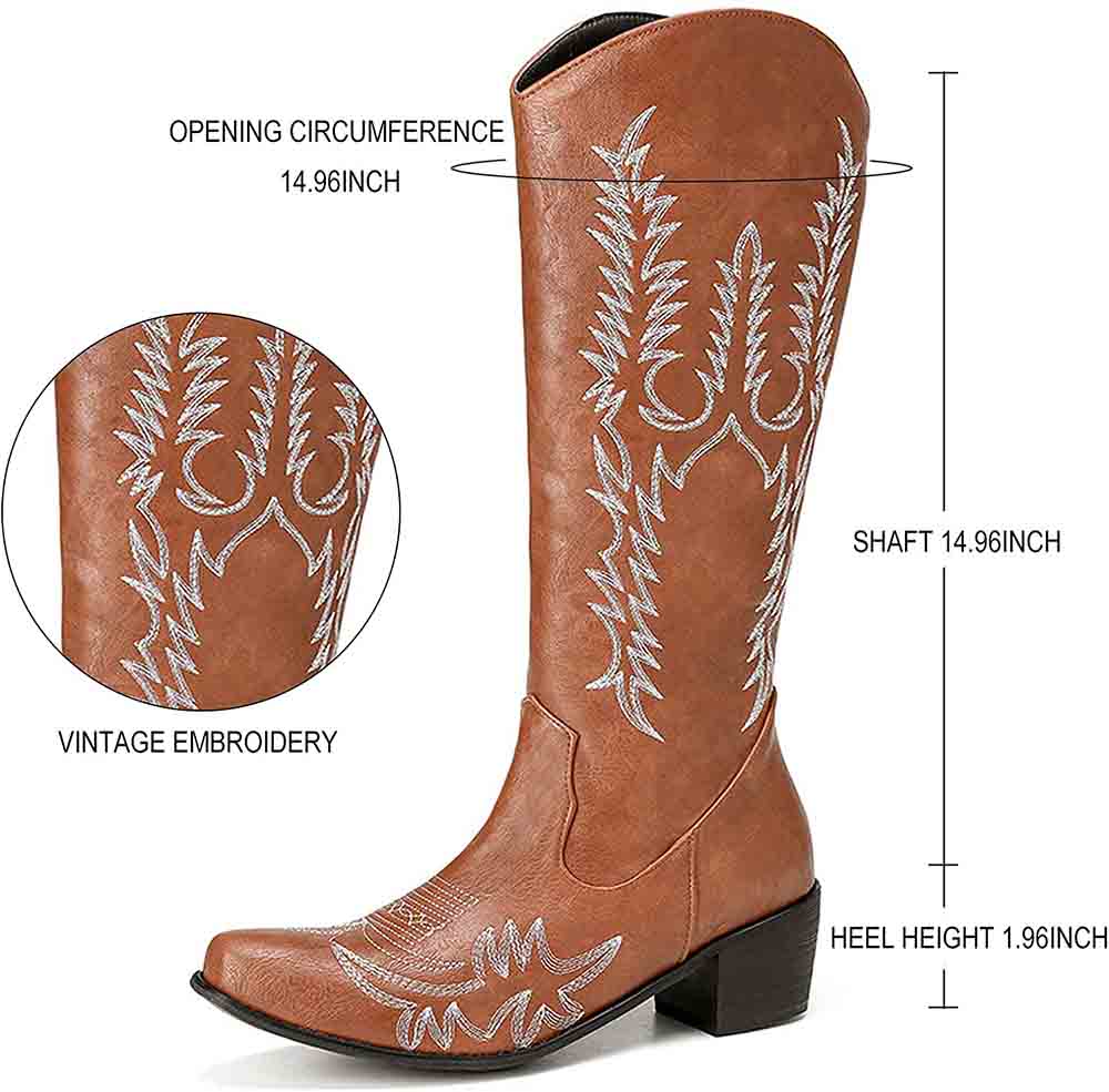 S&Dco Women's Western Cowboy Boots with Floral Design
