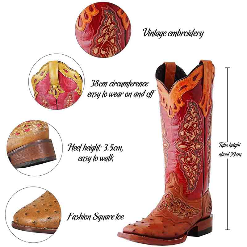 S&Dco Women's Western Cowboy Boots with Floral Design
