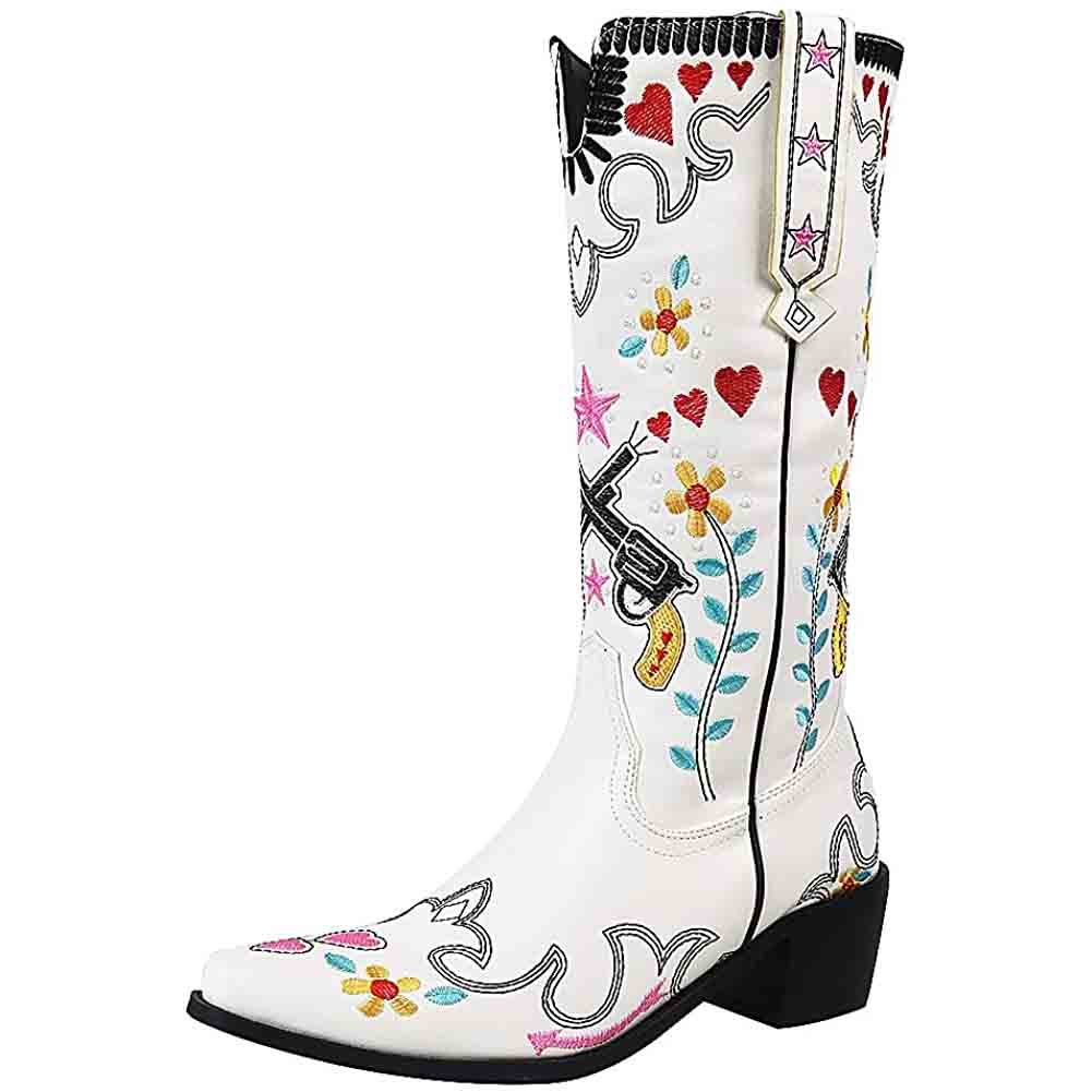 S&Dco Women's Western Cowboy Boots with Floral Design