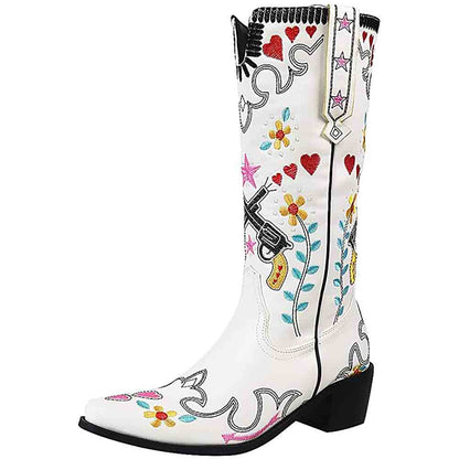 S&Dco Women's Western Cowboy Boots with Floral Design