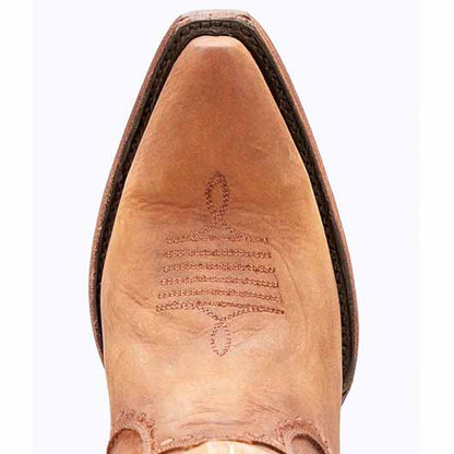 Top view of sd-hk women's western knee high boots showing detailed leather craftsmanship