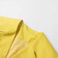 Women's Casual One Button Yellow Coat Loose Shawl Collar Jacket